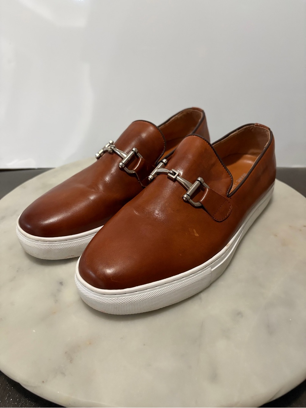 Marc Nolan Boardwalk Horsebit Loafers Mens 9 Mahogany Leather Slip On Shoes